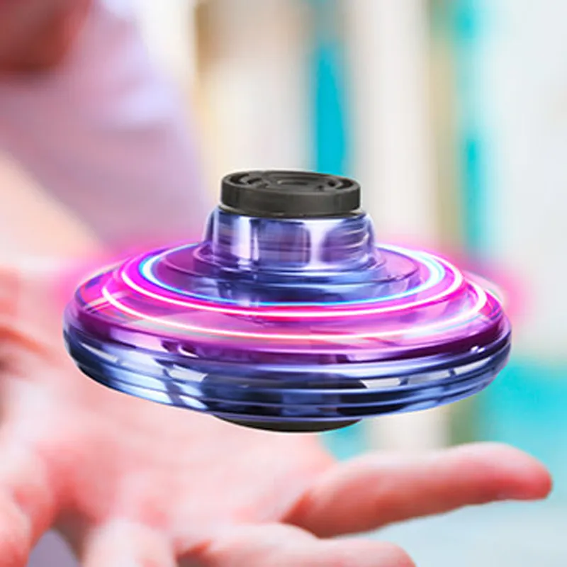 2022 Kids Toy Colorful Glowing LED Flash Light Flying Spinner Boomerang Magic Mini UFO Drone Flyorb Fidget Toys