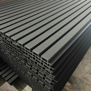 Đen <span class=keywords><strong>WPC</strong></span> gỗ composite nhựa rãnh tấm Tường 219mm siding Ốp cho ngoài trời - Product Image 1