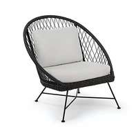Ensemble de table et de chaises de salle à manger d'extérieur moderne et durable en rotin rouge pour balcon, terrasse, jardin