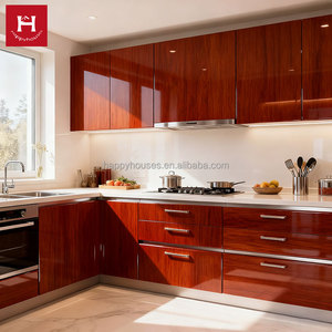 HAPPY HOUSES $2999 Set Cheap Glossy <strong>Kitchen</strong> Cabinets Custom PVC <strong>Kitchen</strong> Designs Small <strong>Fitted</strong> MDF Wood Pattern <strong>Kitchen</strong> Storage - Product Image 3