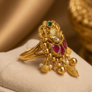Indian Traditional <b>Ring</b> for Women <b>Gold</b> Heritage Jewelry Pendant Design for Wedding Party Gift - Product Image 3