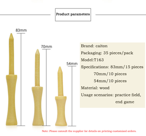 Caiton מותאם אישית לוגו הסיטונאי באיכות העליון לוגו מותאם אישית מודפס צעד ייחודי עץ גולף מוגבל - Product Image 6