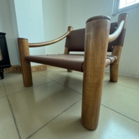 Fauteuil de réception en bois massif de style Mid-Century, design créatif, avec dossier, pour réunion ou détente