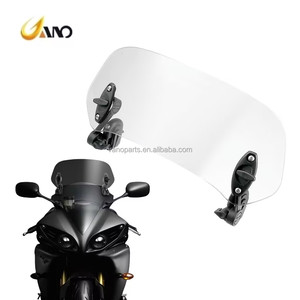 WANOU Extensión de Parabrisas para Motocicleta con Altura Ajustable, Deflector de Viento Universal Transparente de PC, Alerón con Clip - Product Image 1