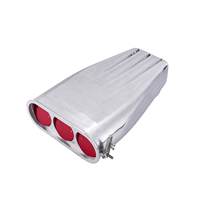 Capot de rue à ailettes en aluminium Pelle à air comprimé Quad simple ou double Volets ronds réversibles Poli Racing Scoop Street Rod Parts