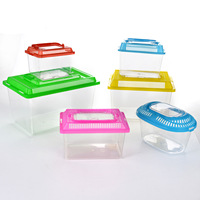 Accessoires portatifs d'aquariums de bol de poisson rouge en plastique pour le soin de petits animaux