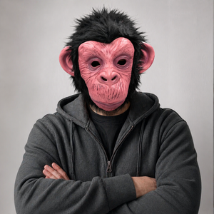 Máscara Realista de Chimpancé Rosa, Máscara de Látex de Cabeza Completa para Adultos, Divertida Máscara de <span class=keywords><strong>Mono</strong></span> para Halloween, Cosplay y Fiestas - Product Image 1