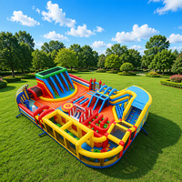 Parc d'attractions extérieur commercial avec parcours d'obstacles pour enfants et adultes