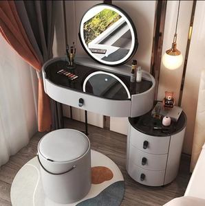 Light Luxury Simple Modern Small Bedroom High-<b>end</b> Dressing <b>Table</b> Telescopic <b>Storage</b> Cabinet - Product Image 1