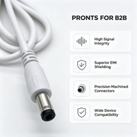 Weißes 5,5mm X 2,1mm DC-Stecker auf USB-A-Stecker Stromkabel Maßgefertigter Kabelbaum Professionelle Kabelkonfektion