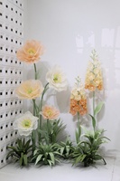 Fleur géante artificielle de pavot en organza faite à la main, couleur personnalisée pour mariage, vitrine, événement, aménagement paysager, Saint-Valentin, Pâques