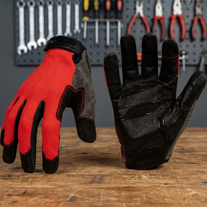 Gants de travail tactiques JNA GROUP jaunes et noirs avec bouts des doigts texturés en PU, antidérapants, résistants à l'abrasion, avec bracelet élastique, 16 pouces, 7 oz - Product Image 2