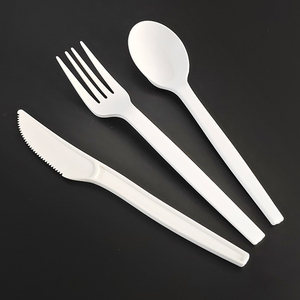 Số lượng lớn Heavy Duty cấp thực phẩm rõ ràng màu trắng 7 inch 17cm tinh bột ngô dùng một lần PP nhựa dĩa - Product Image 2