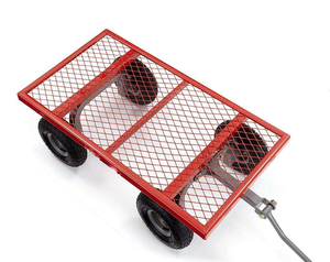 Chariot de camping à quatre roues en acier inoxydable rouge, chariot de courses, design pliable, panneaux latéraux amovibles, fond plat de 10 pouces, OEM - Product Image 3