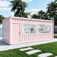 Maison mobile de luxe rose de style industriel pour hôtel et usage extérieur – Structure respirante en kit pour vente au détail/salle d'exposition