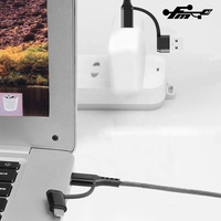 Kabel USB 3a kepang nilon, kawat mikro USB C ke Tipe C Multi pengisi daya PD 60W pengisian daya Cepat 4 dalam 1 stok ponsel 1.2M