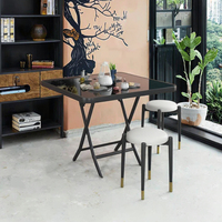 Table pliante en verre trempé rond carré gain de place bureau pliable petit appartement Table à manger Portable balcon meubles