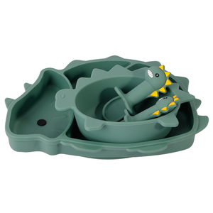 Set de Vajilla Infantil Personalizable de Silicona: Babero para Alimentación Sólida, Plato Dividido, Tazón Redondo con Succión, Vaso con Pajita, Cuchara y Tenedor de Madera - Product Image 5