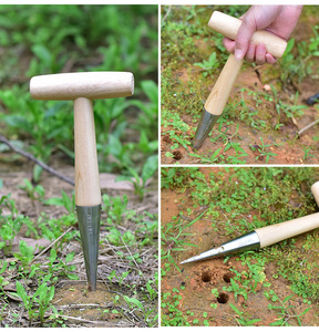 Thép không gỉ gỗ xử lý cao su trồng hạt giống bóng đèn Tulip hoa thuỷ tiên vàng Dahlia lỗ đấm hoa trồng Ergonomic vườn công cụ - Product Image 5