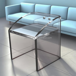 Mobilier de salon haut de gamme personnalisé en usine tabouret en acrylique tabouret de bar en acrylique épais transparent au design moderne - Product Image 1