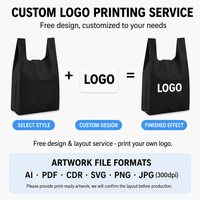 Sac gilet non tissé en PP 40 GSM avec poignée découpée, sac de courses réutilisable pour supermarché, sac de caisse d'épicerie, logo personnalisé OEM