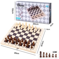 Jeu d'échecs pliable en bois pour enfants avec logo personnalisé, jeu de puzzle et de société interactif pour exercer les compétences de réflexion entre parents et enfants