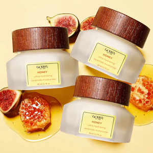 Crema facial de larga duración de etiqueta privada para piel seca Miel de ceramida ultra hidratante y antioxidante infundida con perla y manteca de karité - Product Image 1