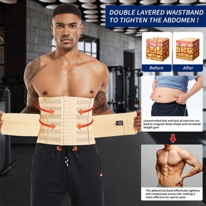 Venta al por mayor OEM malla transpirable <span class=keywords><strong>hombres</strong></span> doble correa cintura entrenador barriga cinturón Shaper corsé entrenamiento Shapewear ejercicio <span class=keywords><strong>fajas</strong></span> <span class=keywords><strong>para</strong></span> <span class=keywords><strong>hombres</strong></span> - Product Image 3