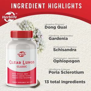 Suplemento Diario Natural ClearLungs Classic para la Salud Pulmonar y Nasal, para el Bienestar de las Vías Respiratorias, los Senos Nasales y el Moco - Product Image 3