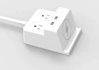 Multiprise portable Vastfafa, norme européenne, avec 2 prises AC, 2 ports USB A et 2 ports Type-C, matériau PC sûr, câble de 1,5 m, 10 A, 250 V