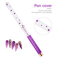 Produits pour vernis à ongles en acrylique, brosse pour manucure, violet, cœur, liquide, poignée, taille 16, 1 pièce, nouveauté 2022