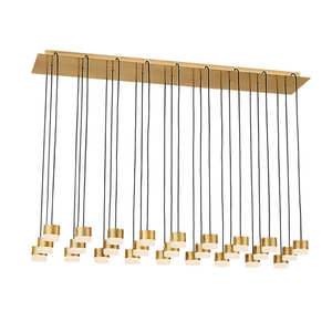 Lustre rectangulaire en fer doré de conception américaine pour salon, salle à manger, décoration intérieure, lustre en albâtre - Product Image 3