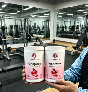 Thé détoxifiant minceur à la fraise avec probiotiques, poudre de <span class=keywords><strong>shake</strong></span> minceur à la fraise - Product Image 3