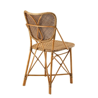 Chaise de salle à manger en plastique, meuble d'extérieur tissé léger, couleur miel, Vintage