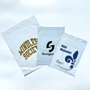 Hot Sale Matte White Mailer Bag With Shiny Gold logo 10*13 Bubble Bag Eco Poly Mailer Packaging Shipping Bag for <b>Clothes</b> - Product Image 1