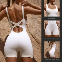 Combinaison de yoga une pièce style Z sans manches, dos croisé, effet push-up, extensible, gainante et respirante