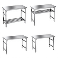 Table de travail pliable en acier inoxydable Guanbai 201/304 avec revêtement autonettoyant, résistante à la corrosion et à haute capacité de charge