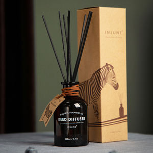 Kemasan Logo kustom 100ml 250ml kosong mewah buram Amber Reed Diffuser botol aromaterapi kaca dengan kotak untuk dekorasi rumah - Product Image 6