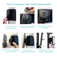 Soporte para Teléfono con Botella de Agua para MagSafe, Soporte Magnético Antideslizante con Correa Ajustable para Vaso Stanley, Accesorios de Gimnasio con Anillo Metálico