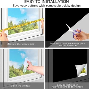 Portable DIY <strong>Blinds</strong> No Drill <strong>Travel</strong> <strong>Blackout</strong> <strong>Blinds</strong> Sunblock Window Cover - Product Image 4