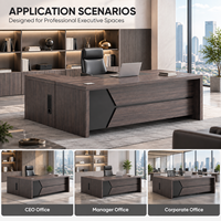 Bureau de direction personnalisé Actory, table de patron en bois, bureau de directeur, table de bureau de PDG, bureau de direction moderne, ensemble de mobilier de bureau