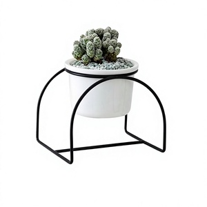 Support de pot de fleurs en fer forgé de qualité supérieure, couleur noire, pour décorations de maison et de jardin d'hôtel - Product Image 1