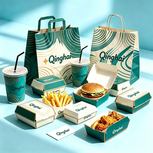 Envases de Papel Rígido Desechables, Biodegradables y Reciclables, Ecológicos, con Relieve UV para Papas Fritas y Alitas de Pollo Personalizadas - Product Image 3
