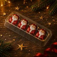 Boîtes en plastique transparent jetables de qualité alimentaire SUBANG en PET, emballage de chocolat en forme de Père Noël, design personnalisable, blister