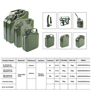 Combustible <span class=keywords><strong>Caddy</strong></span> verde 20 litros 5 galones tanque de combustible de gasolina de acero para barco/<span class=keywords><strong>4wd</strong></span>/coche/camping Caño incorporado Gerry Jerry Can - Product Image 2