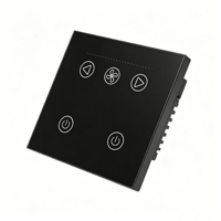 Interrupteur mural intelligent Tuya WiFi à écran tactile pour ventilateurs, avec capteur de vitesse, télécommande sans fil, double interrupteur, contrôle vocal Alexa Google Home