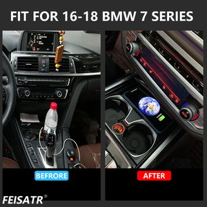 Cargador rápido inalámbrico Qi para BMW Serie 7 | Almohadilla de carga inteligente para automóvil y soporte para teléfono - Product Image 2