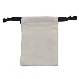 Elegant <b>Personalised</b> Cotton Canvas Drawstring Shopping <b>Bag</b> Silk Printed Custom Ribbon Rope Durable Eco-Friendly Jewelry <b>Gift</b> for - Product Image 5