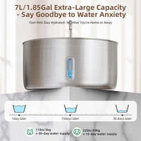 Fontaine à eau automatique portable et durable pour animaux de compagnie, circulation intelligente, en acier inoxydable, rechargeable, pour chiens et chats, usage intérieur