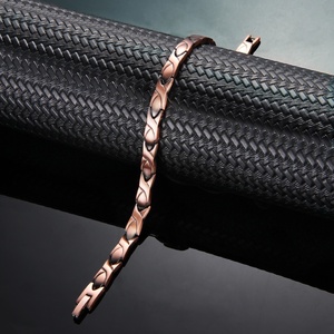 Vintage Geometric Fashion Fancy Chain <b>Copper</b> Magnet <b>Bracelets</b> Women's Party Gift Jewelry Trendy Adjustable Clasp 2025 New Design - Product Image 2